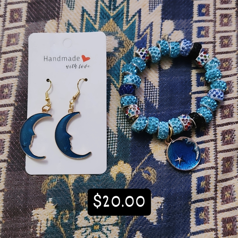 Handmade Blue Moon Jewelry Set